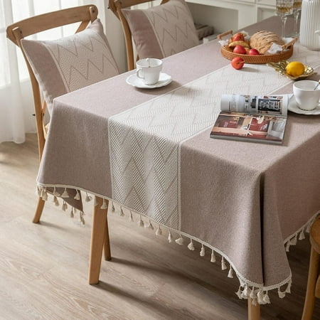 Rectangle Square Tablecloths 55in Cotton LinenTable Cover for Kitchen Dining Room Picnic-Reddish Brown&beige
Rectangle Square Tablecloths 55in Cotton LinenTable Cover for Kitchen Dining Room Picnic-Reddish Brown&beige