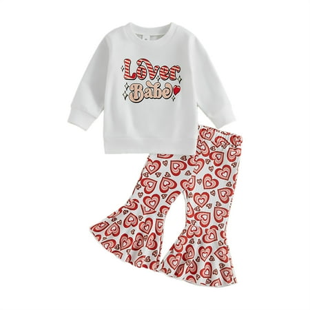 Binhe P-remium Baby Outfit Toddler Girls Spring Long Sleeve Letter Print Pullover Sweatshirt + Stretchy Heart Print Flared Pants Valentine s Day Set Crafted for Maximum Warmth and Comfort
Binhe P-remium Baby Outfit Toddler Girls Spring Long Sleeve Letter Print Pullover Sweatshirt + Stretchy Heart Print Flared Pants Valentine s Day Set Crafted for Maximum Warmth and Comfort