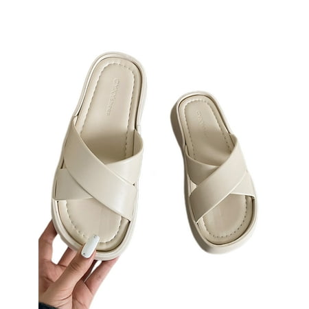 Welliumy Ladies Platform Sandals Slip On Slides Cross Strap Slide Sandal Beach Summer Slippers Walking Comfortable Non-slip Shoes Beige 7
Welliumy Ladies Platform Sandals Slip On Slides Cross Strap Slide Sandal Beach Summer Slippers Walking Comfortable Non-slip Shoes Beige 7