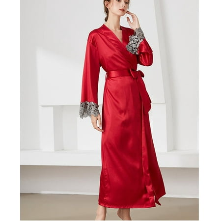 Women s Satin Robe Silky Kimono Bathrobes for Bride Bridesmaids Soft Party Robe with Lace Trim Comfy Sleepwear
Women s Satin Robe Silky Kimono Bathrobes for Bride Bridesmaids Soft Party Robe with Lace Trim Comfy Sleepwear