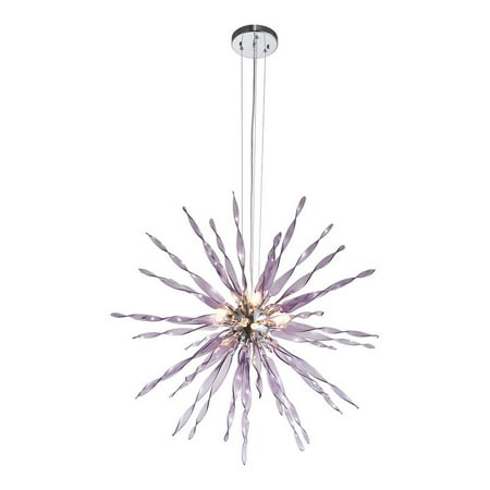 Contempolights Azure 32 Hand-Blown Glass & Metal Chandelier in Chrome/Purple
Contempolights Azure 32 Hand-Blown Glass & Metal Chandelier in Chrome/Purple