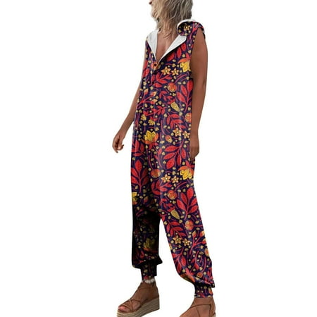 Jsezml Floral Print Overalls for Women Sleeveless V Neck Jumpsuits Wide Leg Button Up Summer Rompers
Jsezml Floral Print Overalls for Women Sleeveless V Neck Jumpsuits Wide Leg Button Up Summer Rompers