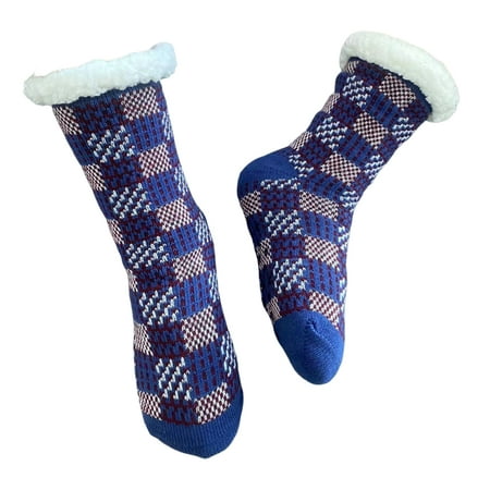 Waroomhouse 1 Pair Mid Tube Socks Contrast Color Soft Plaid Thick Elastic Keep Warm Plush Knitted Winter High Socks for Home
Waroomhouse 1 Pair Mid Tube Socks Contrast Color Soft Plaid Thick Elastic Keep Warm Plush Knitted Winter High Socks for Home