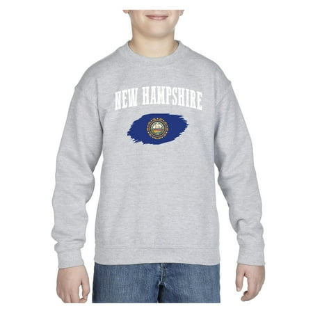New Hampshire State Flag Unisex Youth Crewneck Sweatshirt
