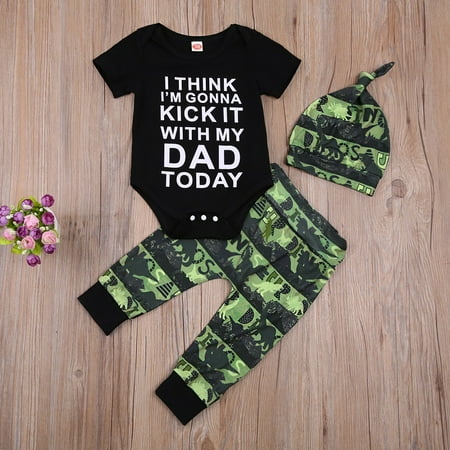 Boy s Camouflage 3Pcs Romper Set Short Sleeve Letter Printed Triangle Bodysuit with Long Pants and Hat
Boy s Camouflage 3Pcs Romper Set Short Sleeve Letter Printed Triangle Bodysuit with Long Pants and Hat