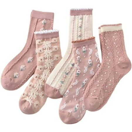 DanceeMangoos 5 Pairs Women Pink Floral Lovely Design Cotton Socks Y2K Kawaii Lolita Patterned Crew Socks Ankle Dress Socks
DanceeMangoos 5 Pairs Women Pink Floral Lovely Design Cotton Socks Y2K Kawaii Lolita Patterned Crew Socks Ankle Dress Socks