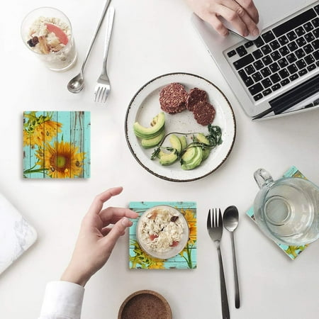 ZHANZZK Sunflower Set of 4 Coaster for Drinks Absorbent Ceramic Stone Coasters Cup Mat with Cork Base for Home Kitchen Room Coffee Table Bar Decor
ZHANZZK Sunflower Set of 4 Coaster for Drinks Absorbent Ceramic Stone Coasters Cup Mat with Cork Base for Home Kitchen Room Coffee Table Bar Decor