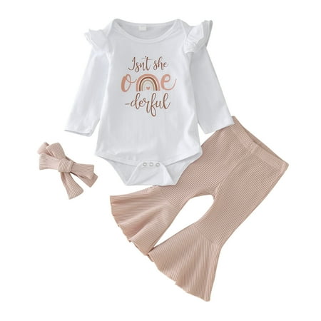 Infant Baby Girl Outfits Winter Long Sleeve Letter Prints Romper Pants With Headband Three Piece Trendy Clothes for Girls Size 6-12 Months
Infant Baby Girl Outfits Winter Long Sleeve Letter Prints Romper Pants With Headband Three Piece Trendy Clothes for Girls Size 6-12 Months