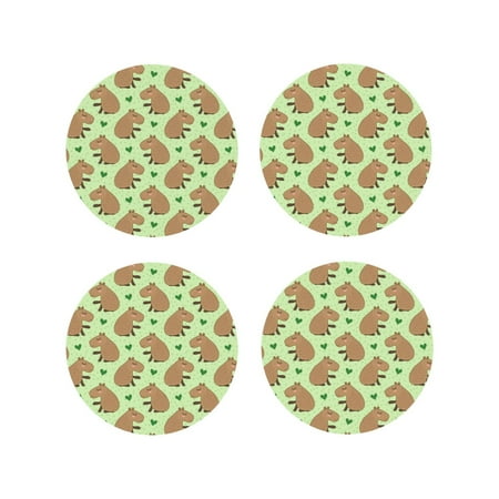 Leather Coasters with Heat-resistant for Drinks Capybara Print Green -标题2 Round Shape
Leather Coasters with Heat-resistant for Drinks Capybara Print Green -标题2 Round Shape