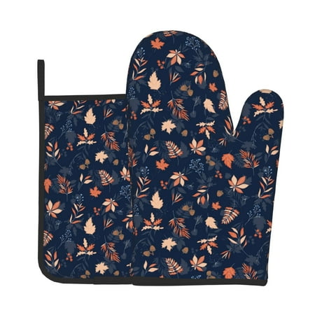 Jgfou Autumn Leaves With Blue Pattern Oven Mitts and Pot Holders Sets Heat Resistant Oven Mittens Soft Lining Extra Thicken Long Kitchen Cotton Oven Glove for Cooking
Jgfou Autumn Leaves With Blue Pattern Oven Mitts and Pot Holders Sets Heat Resistant Oven Mittens Soft Lining Extra Thicken Long Kitchen Cotton Oven Glove for Cooking