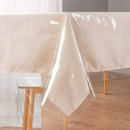 Heavy Duty Clear Plastic Tablecloth Protector (54 x 54 Square)