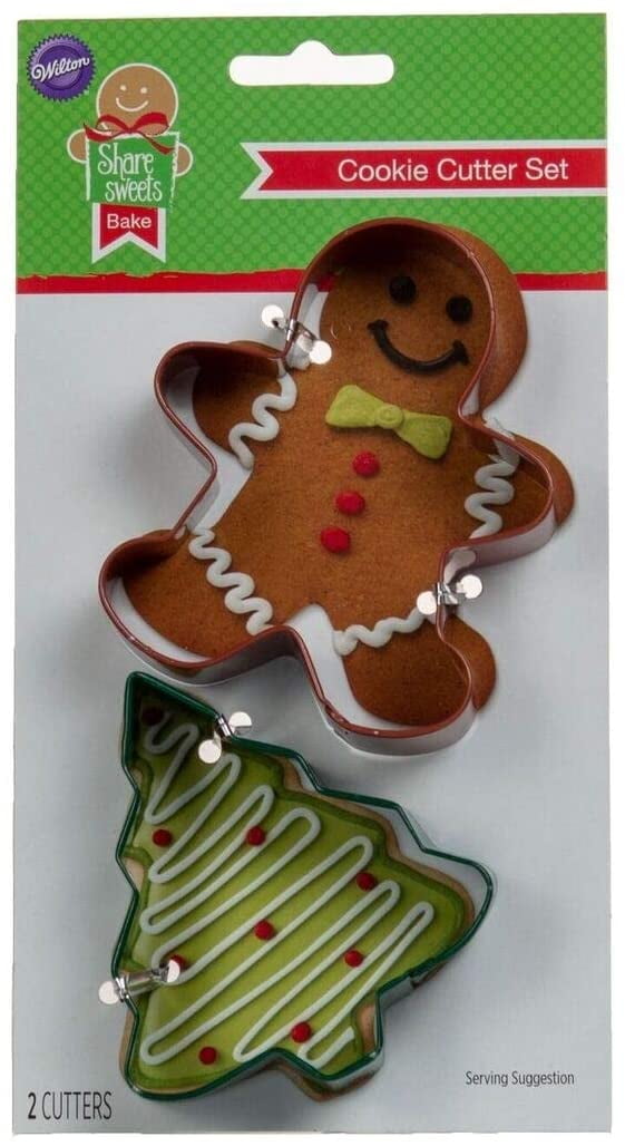 Wilton Piece Holiday Christmas Cookie Cutter Set Gingerbread Man And