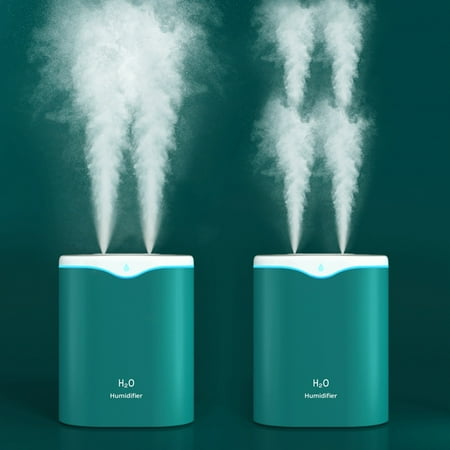 2.2L Double Spray Large Capacity Cool Mist USB Portable Desk Humidifier Quiet Ultrasonic Aroma Diffuser With Mist Modes And Color Lights For Bedroom Office. (green) 
2.2L Double Spray Large Capacity Cool Mist USB Portable Desk Humidifier Quiet Ultrasonic Aroma Diffuser With Mist Modes And Color Lights For Bedroom Office. (green)