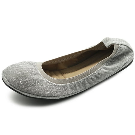 Ollio Women s Shoes Glitter Slip On Comfort Basic Ballet Flats F118