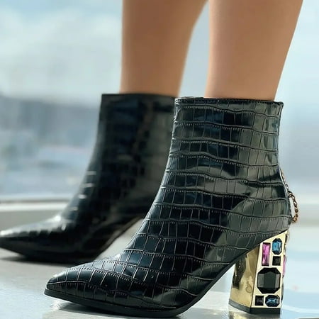 Cathalem Flat Boots for Women Toe Point Toe Chunky Heel Boots Ladies Sexy PU Leather High Heel Pump Shoes Work Ankle Boots For Shoes Black 6.5
Cathalem Flat Boots for Women Toe Point Toe Chunky Heel Boots Ladies Sexy PU Leather High Heel Pump Shoes Work Ankle Boots For Shoes Black 6.5