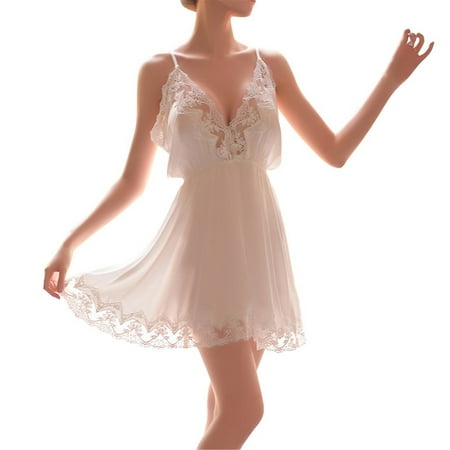 Worallymy Women V Neck Lace Spliced Lingerie Sexy Sling Nightdress Thong Set
Worallymy Women V Neck Lace Spliced Lingerie Sexy Sling Nightdress Thong Set
