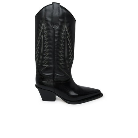 

Paris Texas Woman Black Leather Rosary Boots