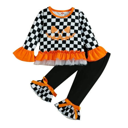 GRNSHTS Toddler Infant Baby Girl Halloween Outfits Checkerboard Print Long Sleeve Top Flare Pant Set 2pcs Fall Winter Clothes 2-3 Years
GRNSHTS Toddler Infant Baby Girl Halloween Outfits Checkerboard Print Long Sleeve Top Flare Pant Set 2pcs Fall Winter Clothes 2-3 Years