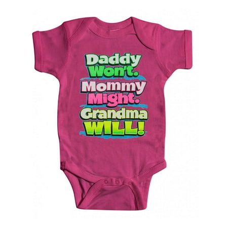 Baby Grandma Will Bodysuit - Hot Pink - 18M