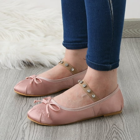 Cathalem Ladies Fashion Solid Color Cloth Round Toe Bow Flat Rhinestone Shallow Casual Business Casual Shoes for Women Open Toe Pink 6.5
Cathalem Ladies Fashion Solid Color Cloth Round Toe Bow Flat Rhinestone Shallow Casual Business Casual Shoes for Women Open Toe Pink 6.5