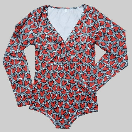 Muxika Women s Sleepwear Women’s Valentine s Day Not Positioned Print V-neck Long Sleeve Sexy Bodysuit Sexy Lingerie Pajamas Onesie
Muxika Women s Sleepwear Women’s Valentine s Day Not Positioned Print V-neck Long Sleeve Sexy Bodysuit Sexy Lingerie Pajamas Onesie