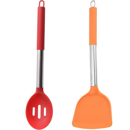 Pack of 2 Large Silicone Cooking tool Slotted and Solid Stainless Steel Cooking Utensils Set Heat Resistant
Pack of 2 Large Silicone Cooking tool Slotted and Solid Stainless Steel Cooking Utensils Set Heat Resistant
