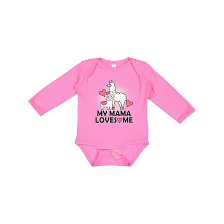 Inktastic My Mama Loves Me Llama Gift Baby Girl Long Sleeve Bodysuit