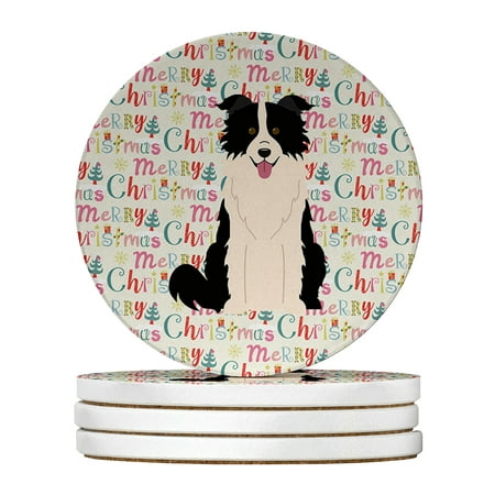 Merry Christmas Border Collie Black White Large Sandstone Coasters Pack of 4 4 in x 4 in
Merry Christmas Border Collie Black White Large Sandstone Coasters Pack of 4 4 in x 4 in