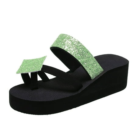 ZTTD Ladies Fashion Colorful Rhinestone Wedge Heel Toe Casual Sandals and Slippers Green
ZTTD Ladies Fashion Colorful Rhinestone Wedge Heel Toe Casual Sandals and Slippers Green