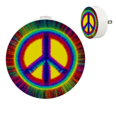 LED Night Light Lamp with Smart Sensor Dusk to Dawn Sensor 2-Pack for Bedroom Bathroom Hallway White 0.5W Plug-in Artistic 3D Peace Sign Tie Dye
LED Night Light Lamp with Smart Sensor Dusk to Dawn Sensor 2-Pack for Bedroom Bathroom Hallway White 0.5W Plug-in Artistic 3D Peace Sign Tie Dye