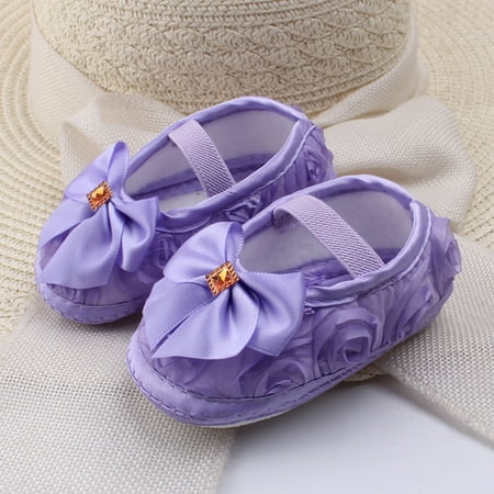 Oalirro Toddler Shoes Baby Girls Soft Bottom Net Yarn Soft Flowers Bow Princess Shoes