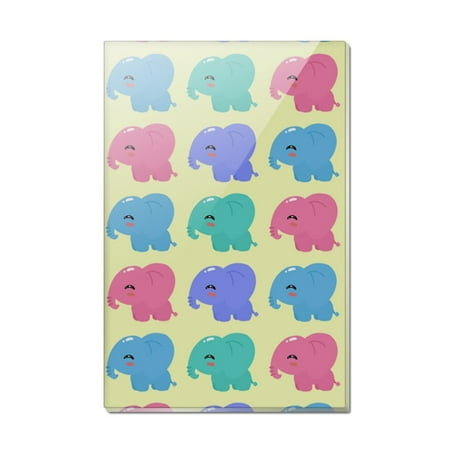 Cute Kawaii Baby Elephants Pattern Rectangle Acrylic Fridge Refrigerator Magnet