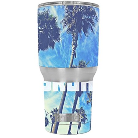 Skin Decal Vinyl Wrap for RTIC 30 oz Tumbler Cup Stickers Skins Cover (6-piece kit) / Bruh Palm Trees