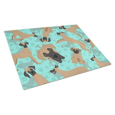 15 x 12 in. Blue Fawn Great Dane Glass Cutting Board - Large