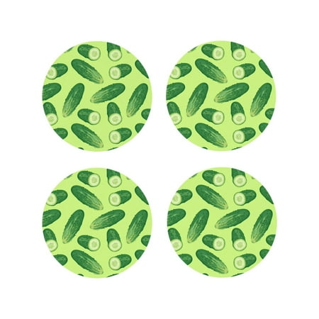 Coasters Set of 4 - Cucumber Pattern green Drink Coasters for Tabletop Protection Leather Coasters for Living Room Decor and Housewarming Gift Round Shape
Coasters Set of 4 - Cucumber Pattern green Drink Coasters for Tabletop Protection Leather Coasters for Living Room Decor and Housewarming Gift Round Shape
