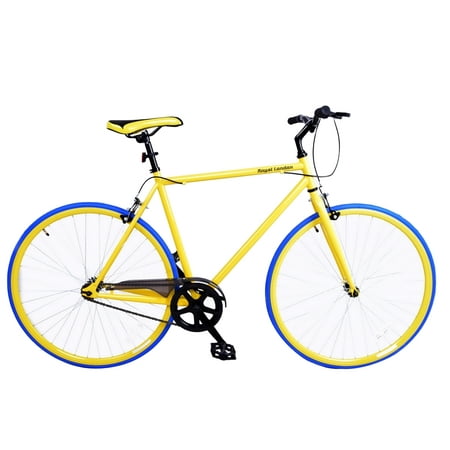 Royal London Fixie Fixed Gear Single Speed Bike - Yellow/Blue