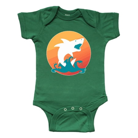 Inktastic Shark with Orange Sunset Gift Baby Boy or Baby Girl Bodysuit