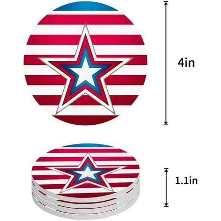 KXMDXA American Flag U.S.A Pattern Set of 4 Round Coaster for Drinks Absorbent Ceramic Stone Coasters Cup Mat with Cork Base for Home Kitchen Room Coffee Table Bar Decor
KXMDXA American Flag U.S.A Pattern Set of 4 Round Coaster for Drinks Absorbent Ceramic Stone Coasters Cup Mat with Cork Base for Home Kitchen Room Coffee Table Bar Decor