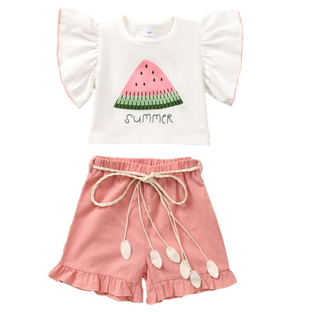 Mikrdoo Infant Baby Girls OOTD Watermelon Print 12 Months Girls Summer Pagoda Sleeve Tops 18 Months Girls Elastic Shorts 2Pcs Outfits Pink
Mikrdoo Infant Baby Girls OOTD Watermelon Print 12 Months Girls Summer Pagoda Sleeve Tops 18 Months Girls Elastic Shorts 2Pcs Outfits Pink