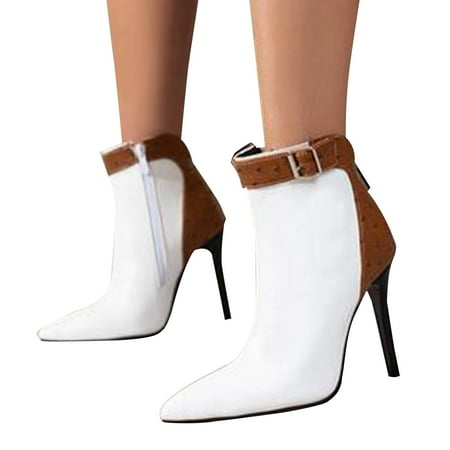 ERTUTUYI Women Lady Pointed Toe Stylish Retro Zip Leopard Heels Fashion Buckle Boots White 38
ERTUTUYI Women Lady Pointed Toe Stylish Retro Zip Leopard Heels Fashion Buckle Boots White 38