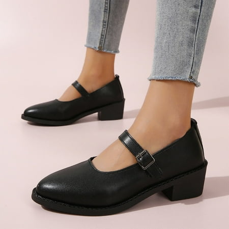 Cathalem Shoe Women Casual Fashion Autumn Women Casual Shoes Ckunky Heel Mid Heel Pointed Buckle Solid Black Simple Style Shoes Black 9
Cathalem Shoe Women Casual Fashion Autumn Women Casual Shoes Ckunky Heel Mid Heel Pointed Buckle Solid Black Simple Style Shoes Black 9