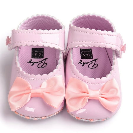 YOHOME Baby Girl Bowknot Leater Shoes Sneaker Anti-slip Soft Sole