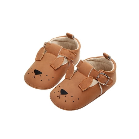Infant Boys Girls Flat Shoes Cartoon Animals Pattern Low-top Soft Sole Sneakers