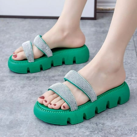 PEASKJP Women s Slides Women s Medium Thick Heel Wedge Round Toe Casual Comfort Open Toe Sandals Sandals Shoes Non Slip Rubber Sole Green 7
PEASKJP Women s Slides Women s Medium Thick Heel Wedge Round Toe Casual Comfort Open Toe Sandals Sandals Shoes Non Slip Rubber Sole Green 7