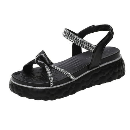 TUOBARR Platform Sandals Women s Summer Sandals Beach Flat Round Head Mid-heel Rhinestone Shoes Black
TUOBARR Platform Sandals Women s Summer Sandals Beach Flat Round Head Mid-heel Rhinestone Shoes Black