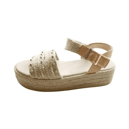 TUOBARR Womens Platform Sandals Women s Woven Hemp Rope Shoes Thick Sole Wedge Heel Flat Slippers Buckle Sandals Khaki
TUOBARR Womens Platform Sandals Women s Woven Hemp Rope Shoes Thick Sole Wedge Heel Flat Slippers Buckle Sandals Khaki