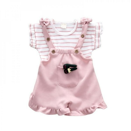 Summer T-shirt Baby Girl Clothes Set Fashion Striped T-shirt Cartoon Bib Cute Baby Clothes Set Cotton T-shirt Girls Clothes Set Pink S
Summer T-shirt Baby Girl Clothes Set Fashion Striped T-shirt Cartoon Bib Cute Baby Clothes Set Cotton T-shirt Girls Clothes Set Pink S