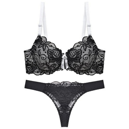 ALSLIAO Women Lace Push Up Bra And Thong Sexy Lingerie Set Underwear Size 36-42 B C Cup Black 42
ALSLIAO Women Lace Push Up Bra And Thong Sexy Lingerie Set Underwear Size 36-42 B C Cup Black 42