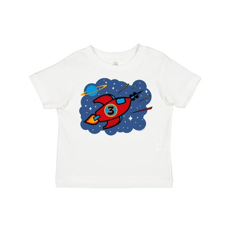 Inktastic Rocket Ship 3rd Birthday Gift Toddler Boy Girl T-Shirt