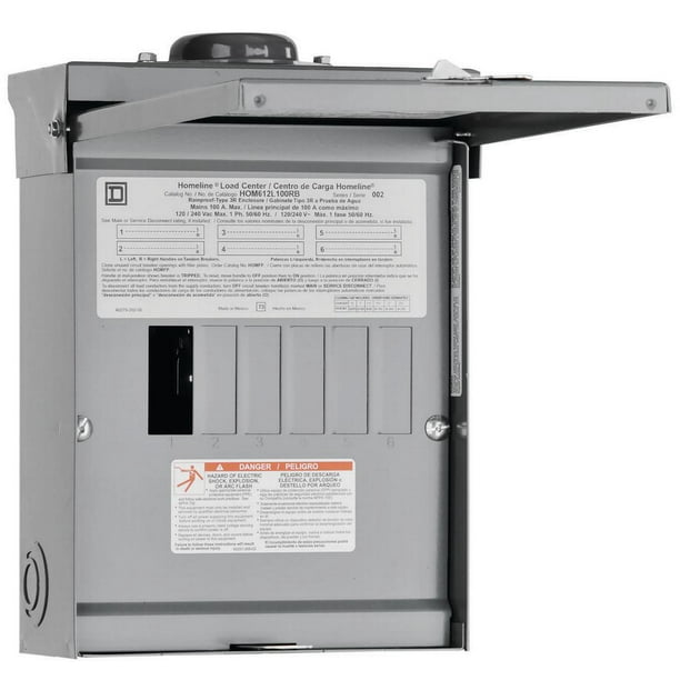 Homeline Square D HOM612L100RB Load Center, 120/240 VAC, 100 A, Main lug